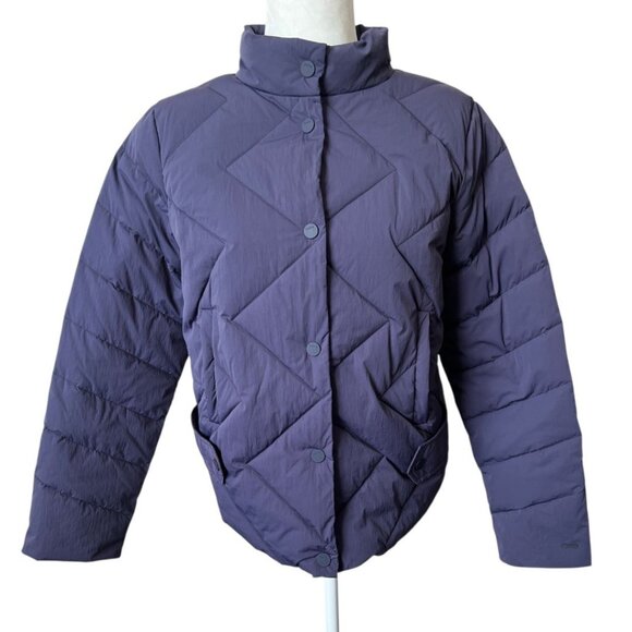 NWT SKFK Eira Navy Violet Quilted Snap Front Nylon Jacket EU 38 | US 6 Reg. $199 - Picture 4 of 14